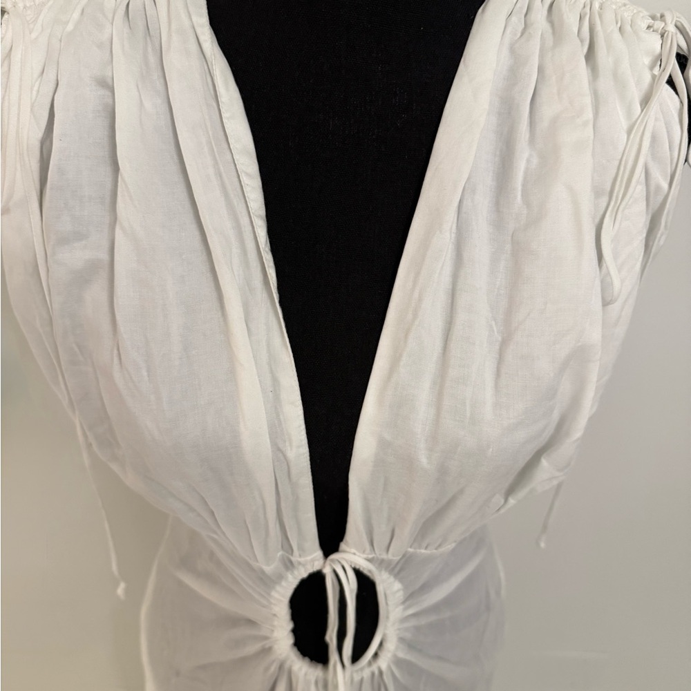 Gianni Bini White Flowy Beach Cover Up / Maxi Dress - Picture 9 of 10